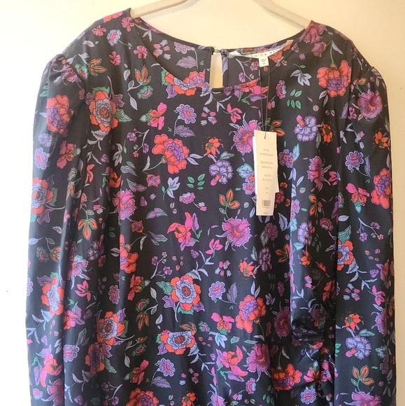 NWT Veronica Beard Selena Floral Sheath Maxi Ruched Silk Dress, size 20 - Picture 7 of 15